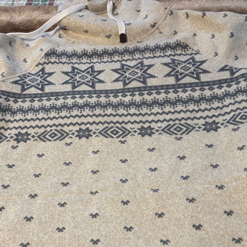 Roots Cream and Gray Turtleneck Sweater